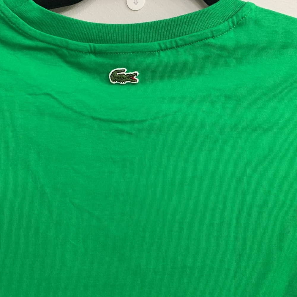 Lacoste X POLAROID WOMEN’S CREW NECK PRINT COTTON T-SHIRT GREEN - Picture 6 of 8